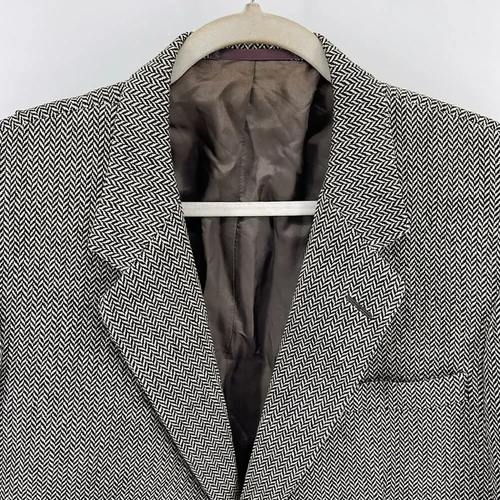 Vintage Harrod’s 100% cashmere houndstooth two button two vent sport coat blazer